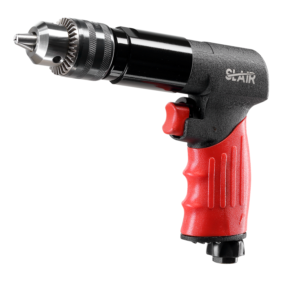 SLAIR 1/2" REVERSIBLE AIR DRILL ,700RPM , KEY, ALUMINUM WITH RUBBER, PROFESSIONAL